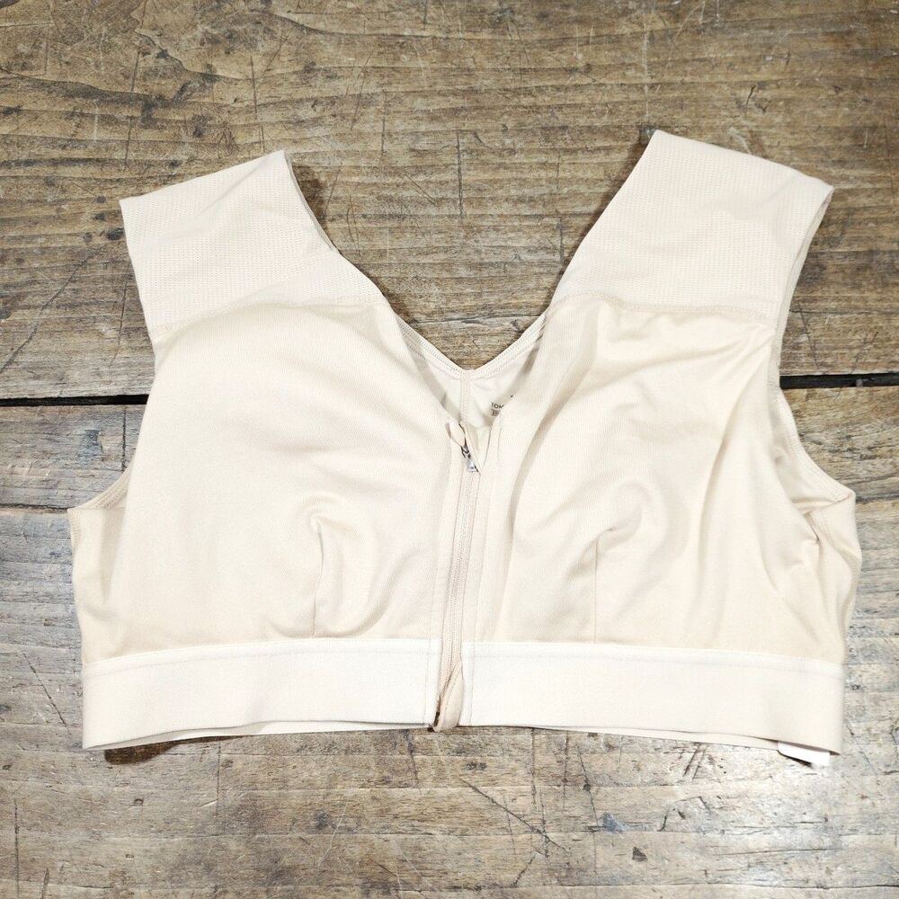 Tommie Copper Shoulder Support Bra Womens 2XL Beige Copper Zinc Activewear